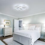 Ceiling Light Fixture, 23 Inch Sqaure Modern LED Ceiling Light, 42W Cold White 6500K Flush Mount Ceiling Light for Hallway Living Room Dinning Room Kitchen and Bedroom Acrylic Ceiling Lamps - Image 2