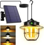 Camping Lantern, Rechargeable Camping Lantern, 4 Light Modes Stepless Dimming Tent Lights, Solar Lantern Camping, Waterproof Camping Light for Hiking, Emergency, Fishing, Camping Essential