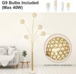 Floor Lamps for Living Room, 5-Light Gold Arc Standing Lamp, 86.6" Modern Tall Tree Floor Lamp with Adjustable Arms, Multi-Head LED Floor Lamps for Bedroom, Study, Office, G9 Bulbs Included - Image 2