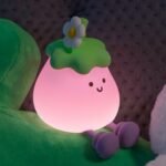 Night Light for Kids,Cute Eggplant Lamp Gifts Rechargeable Light Table Lamp Bedside Lamp,3 Levels Dimmable Nursery Night Light  Silicone Night Lamp Cute Room Decor for Kids Girls Boys