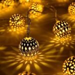 Solar Moroccan String Lights Outdoor 60 LED 36 Ft Globe Fairy Lights with 8 Lighting Modes, Waterproof Solar Powered String Lights for Garden Yard Gazebos Camping Party Holiday (Warm White) - Image 2