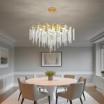 Crystal Tree Branches Chandeliers Luxury Round Raindrop Pendant Light Fixture Ceiling Hanging Light for Dining Room Bedroom Living Room Entryway D31.5?? Gold - Image 2