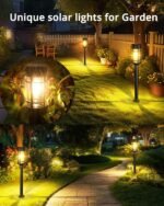 8 Pack Solar Pathway Lights Outdoor, Waterproof Solar Lights Outdoor with Metal & Glass Design - Auto On/Off, Long-Lasting, Landscape Lighting for Garden, Yard, Lawn, Driveway, Walkway - Image 2