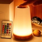 Table Lamp, Portable Touch lamp Sensor Control Bedside Lamps with Quick USB Charging Port, 5 Level Dimmable Warm White Light & 13 Color Changing  Night Light for Bedroom/Office/Hallways