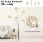 Floor Lamps for Living Room, 3-Light Chrome Arc Standing Lamp, 86.6" Modern Tall Tree Floor Lamp with Adjustable Arms, Multi-Head LED Floor Lamps for Bedroom, Study, Office, G9 Bulbs Included - Image 2