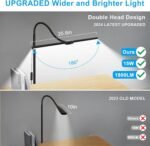 LED Floor Lamp, 15W/1800LM Bright Reading Floor Lamp for Office with Double Head, Adjustable Gooseneck Dimmable Modern Standing Light for Lash Extension Craft, Eye Caring Floor Lamps for Living Room - Image 2