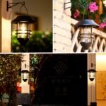 2 Pack Solar Lantern Outdoor, Waterproof Solar Lanterns Stainless Steel Glass Hanging Solar Lights for Outside,Fence,Wall,Porch Light Decoration - Image 2