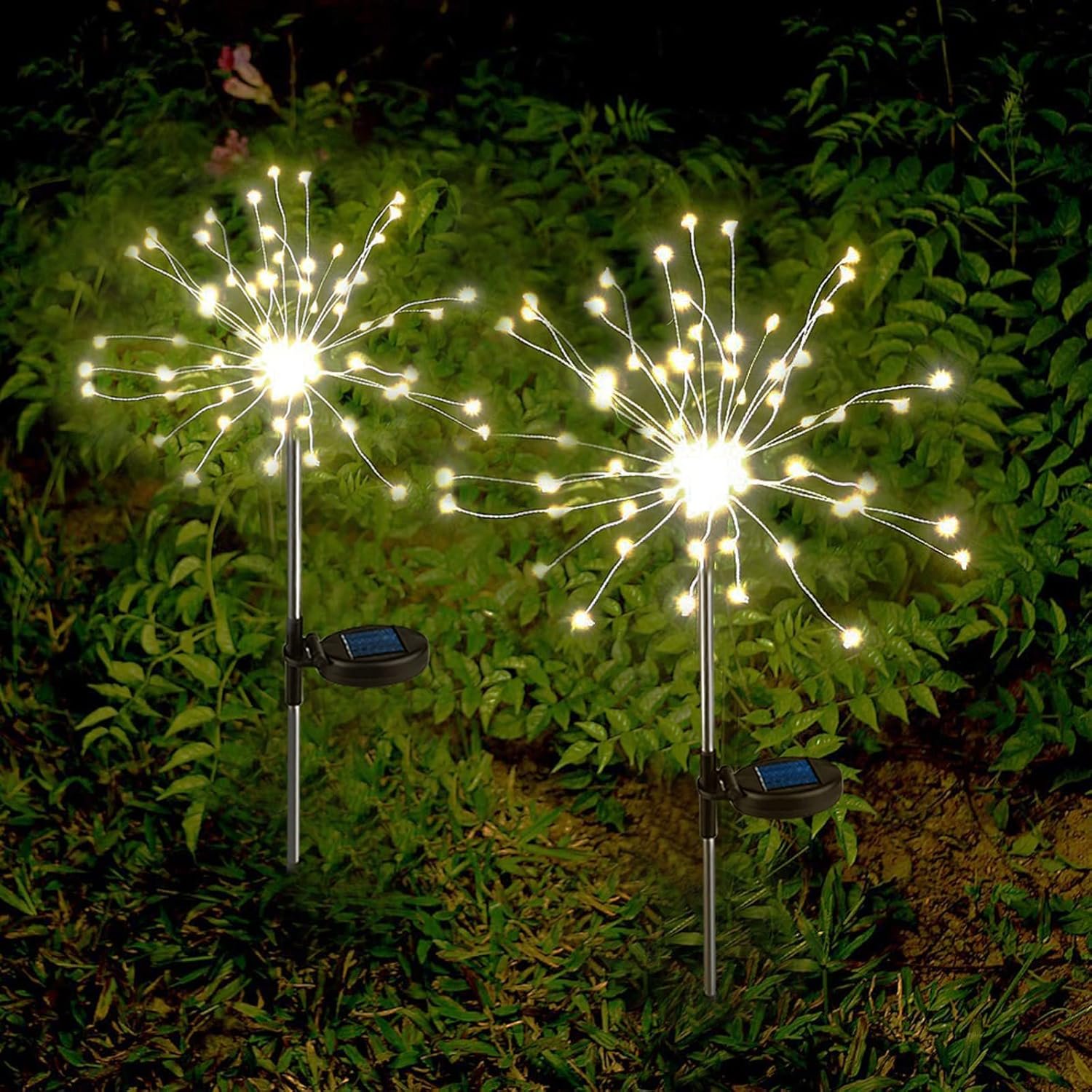 816zLOy5ZL._AC_SL1500_.jpg Solar Lights Outdoor Waterproof: Garden Light Solar Powered for Outside - Sparkler Fireworks Sticks Yard Patio Path Decor- LED Starburst Twinkle Lighting for House Decoration - Image 1