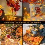 Pumpkin String Lights Battery Operated, 12.8 Ft 40 Led Fall Decor with 8 Modes, & Timer, Waterproof Orange Fall Lights for Halloween Indoor Outdoor Party Decorations - Image 2