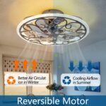 Rustic Caged Ceiling Fan with Lights Remote Control, Retro Industrial Ceiling Fan with Light for Kitchen Bedroom Living Room - Image 2