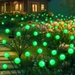Solar Firefly Light, Christmas Lights for Outside Decorations, 4 Pack 24 LED Green Solar Garden Lights, Outdoor Waterproof Garden Decor for Yard Patio Pathway Lawn Christmas