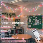 String Lights Indoor Bedroom Connectable, 33ft 100 Led Multicolor Christmas Light Outdoor Clear Wire, Plug in Fairy Lights with Remote for Classroom Dorm Decorations - Image 2