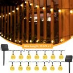 Solar String Lights Outdoor Waterproof, 2 Pack 60 LED 36.5 FT Each, Crystal Globe Lights with 8 Lighting Modes, Solar Powered Patio Lights for Garden Yard Porch Wedding Party Decor (Warm White) - Image 2