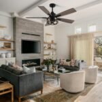 52 Inch Farmhouse Ceiling Fans with Lights and Remote Quiet and Reversible DC Motor Black Industrial Rustic Caged Ceiling Fan for Bedroom Living Room Covered Patio - Image 2