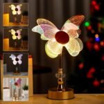 3D Acrylic Butterfly Table Lamp??Rainbow Night Light for Bedroom Living Room, Cute Home Desk Decor, Christmas Birthday Gifts Ideal for Mom Women Daughter Son Girls Boys Friends