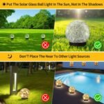 Solar Globe Lights Outdoor Waterproof-Solar Balls for Garden-Cracked Glass Ball Solar Lights Outdoor-Solar Orbs for Outside-Outdoor Decorations for Patio and Yard Lawn Backyard Decor - Image 2