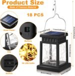 18 Pcs Hanging Solar Lantern Solar Powered Waterproof Umbrella Lanterns Solar Hanging Lantern Outdoor with 30  Warm Bulbs for Tree Patio Yard Garden Tree Camping Porch - Image 2