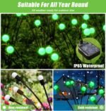 Solar Firefly Light, Christmas Lights for Outside Decorations, 4 Pack 24 LED Green Solar Garden Lights, Outdoor Waterproof Garden Decor for Yard Patio Pathway Lawn Christmas - Image 2
