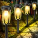 Solar Pathway Lights Outdoor 8 Pack, Bright Solar Lights Outdoor Waterproof , Auto On/Off Solar Lights for Outside, LED Solar Garden Lights Landscape Lighting for Walkway Lawn Yard - Image 2