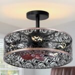 Ceiling Fans with Lights-Small Farmhouse Ceiling Fan with Light and Remote, Industrial Caged Ceiling Fan Light for Living Room, Bedroom, Kitchen - Image 2