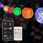 Led Smart String Lights, Shatterproof 25 RGBW Bulbs Color Changing IP65 Waterproof Light App Control with DIY Color Scenes, Music Modes, Bluetooth 21.2ft Globe Lights for Backyard Porch