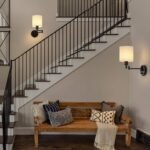 Plug in Wall Light Set of 2, Swing Arm Wall Lamps, Modern Bedroom Wall Sconce Fixtures with Linen Lampshade for Reading Hallway Living Room - Image 2