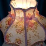 Lovely Table Lamp with Fabric Lampshade, Antique Flower  Bedside Desk Lamp, Handmade Night Light for Bedroom Nightstand - Image 2